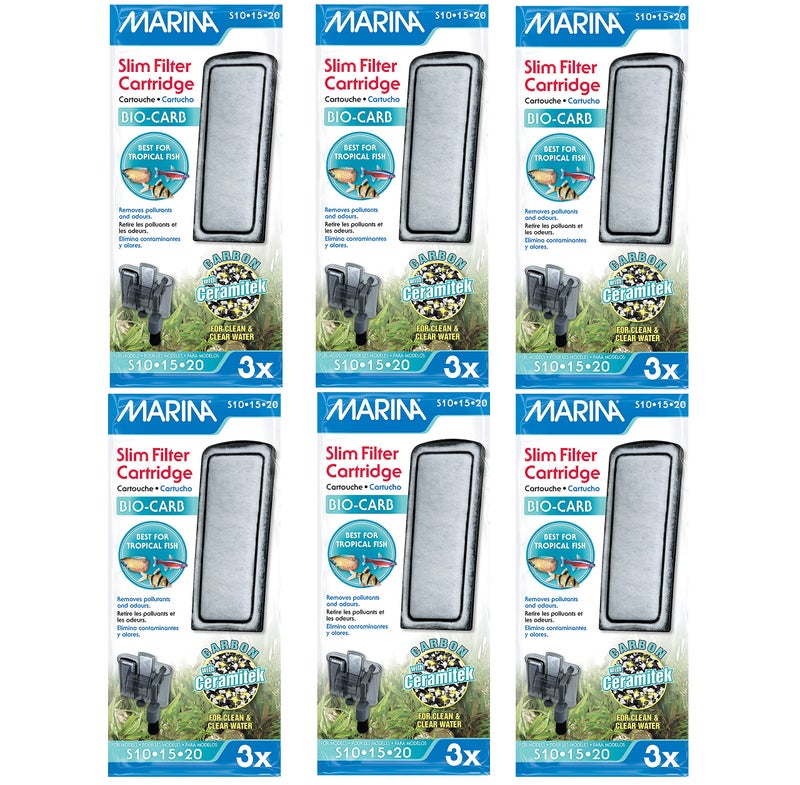 Marina Slim Filter Carbon Plus Ceramic Cartridge, 18-count